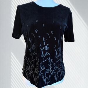 Kittie lee collection black velvet whimsigoth top